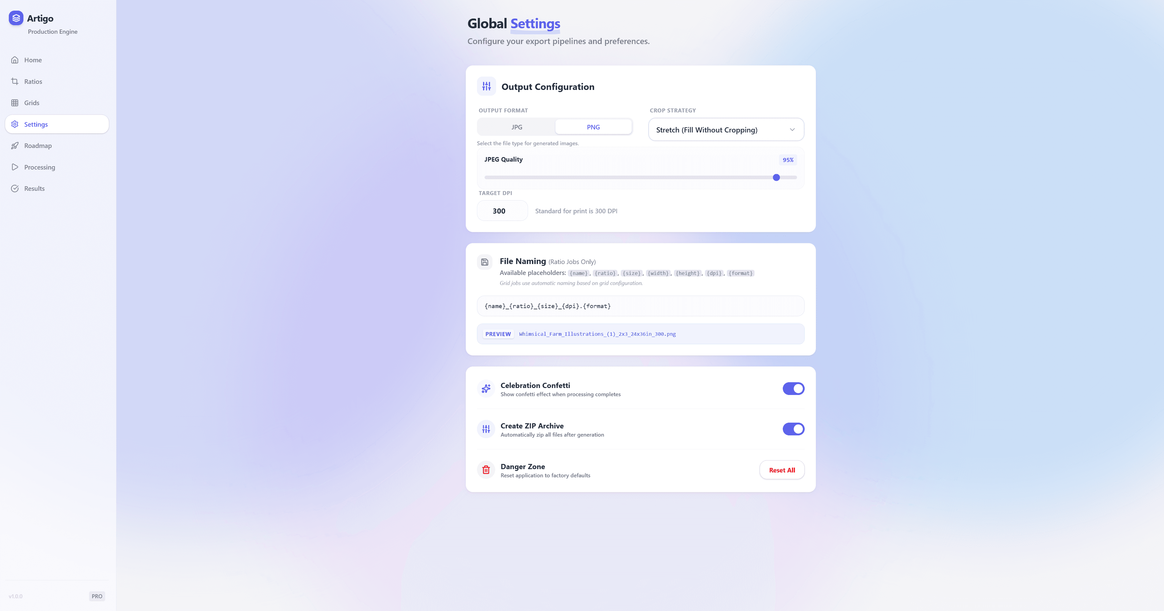 Application Settings